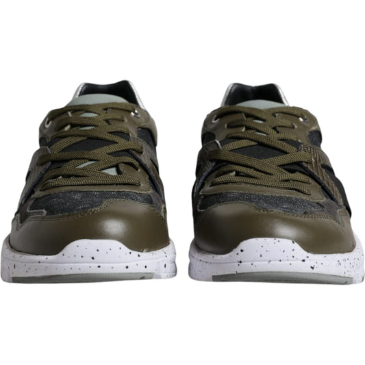 Dolce & Gabbana Multicolor Canvas Leather Low Top Sneaker Shoes Dolce & Gabbana Dark Slate Gray