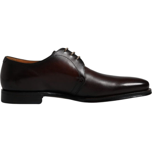 Dolce & Gabbana Black Leather Lace Up Men Derby Formal Shoes Dolce & Gabbana Black