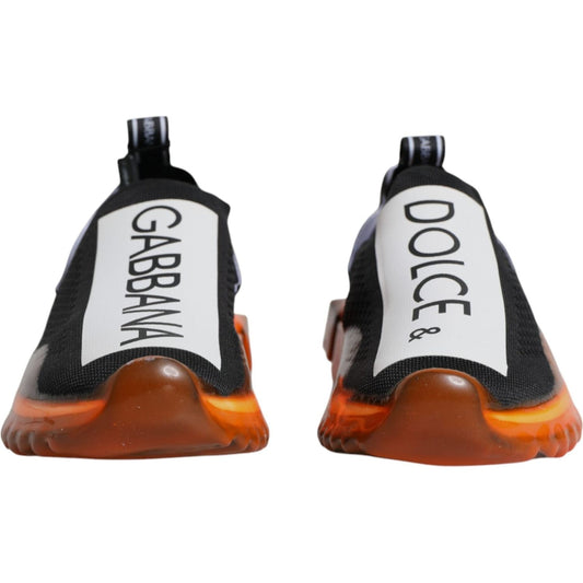 Dolce & Gabbana Black Orange Sorrento Slip On Sneakers Shoes Dolce & Gabbana Saddle Brown