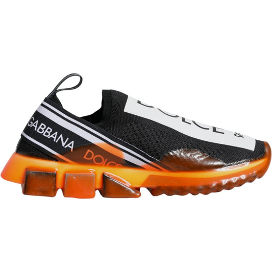 Dolce & Gabbana Black Orange Sorrento Slip On Sneakers Shoes Dolce & Gabbana Chocolate
