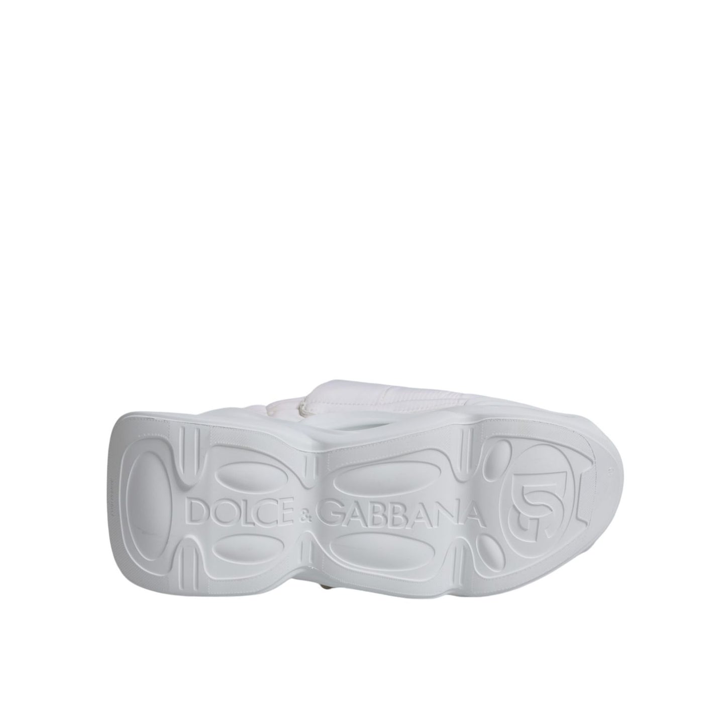 Dolce & Gabbana White Padded Fabric Low Top Sneakers Shoes
