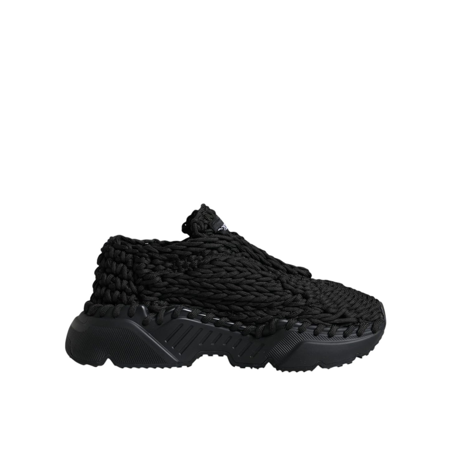 Dolce & Gabbana Black Knitted Daymaster Sneakers Shoes