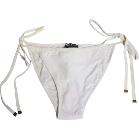 Dolce & Gabbana White Nylon Bottom Beachwear Swimwear Bikini Dolce & Gabbana Light Gray