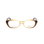 Bottega Veneta Brown Acetate Frames in transparent brown, rectangular design, 52/18/0 mm, women's eyewear made of acetate material.