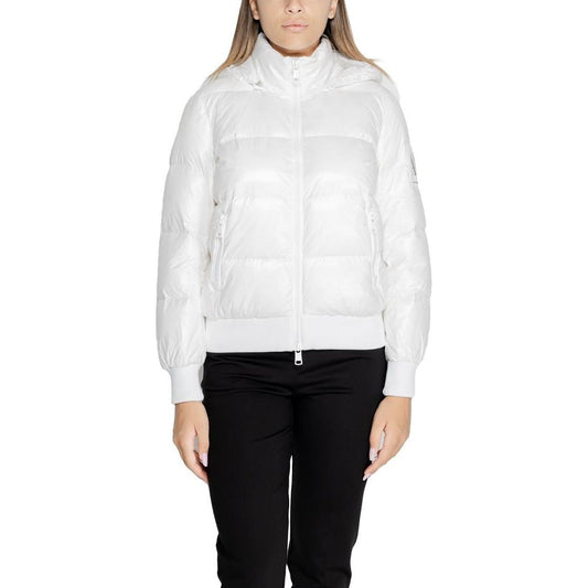 Armani Exchange White Polyamide Jackets & Coat Armani Exchange Antique White