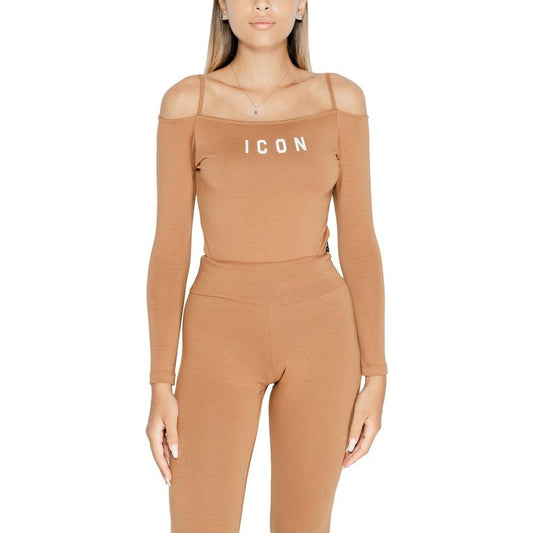 Icon Brown Cotton Tops & T-Shirt Icon Dark Salmon