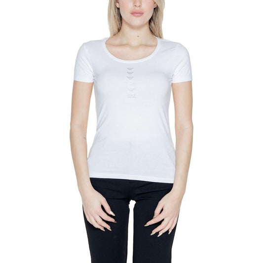 EA7 Emporio Armani White Cotton Tops & T-Shirt EA7 Emporio Armani Light Gray