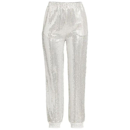 PINKO Gray Polyamide Jeans & Pant PINKO Light Gray