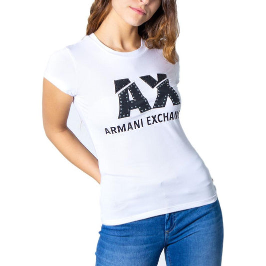 Armani Exchange White Cotton Tops & T-Shirt Armani Exchange Lavender