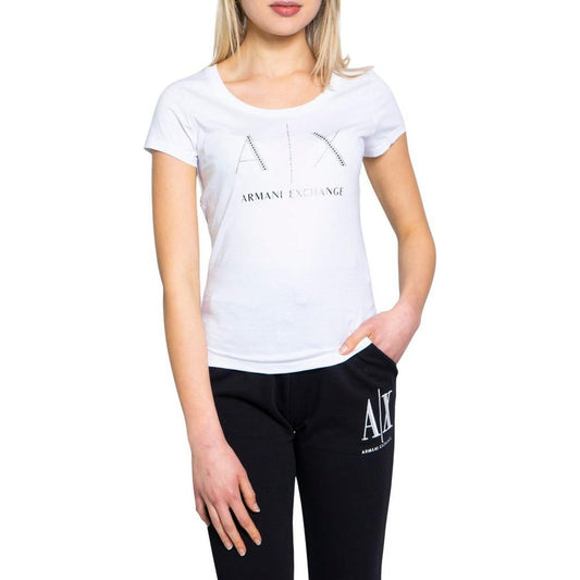 Armani Exchange White Cotton Tops & T-Shirt Armani Exchange Antique White