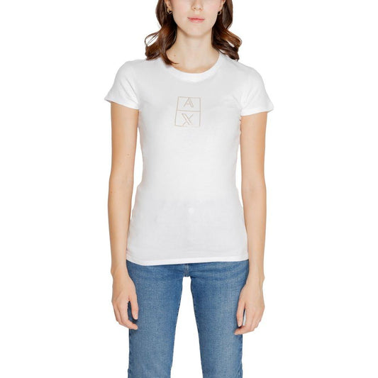Armani Exchange White Cotton Tops & T-Shirt Armani Exchange Light Gray