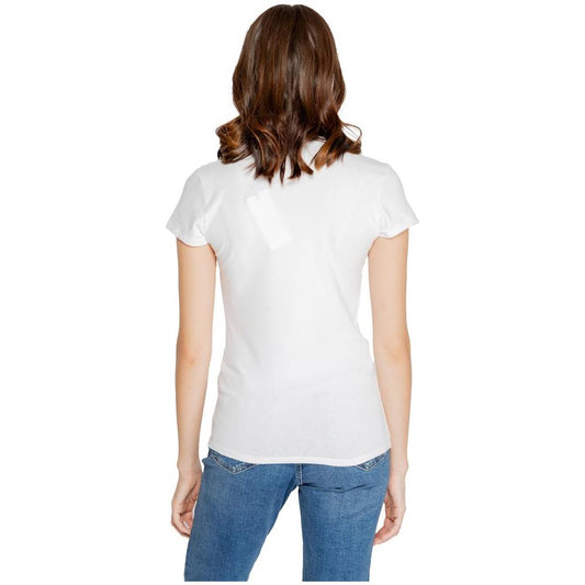 Armani Exchange White Cotton Tops & T-Shirt Armani Exchange Light Gray
