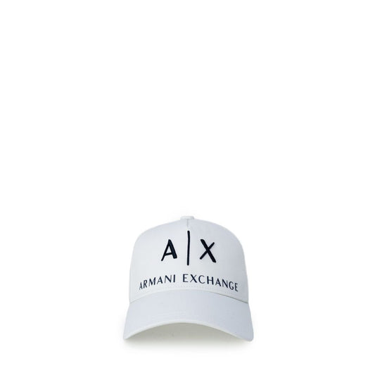 Armani Exchange Cream Cotton Hats & Cap Armani Exchange Light Gray