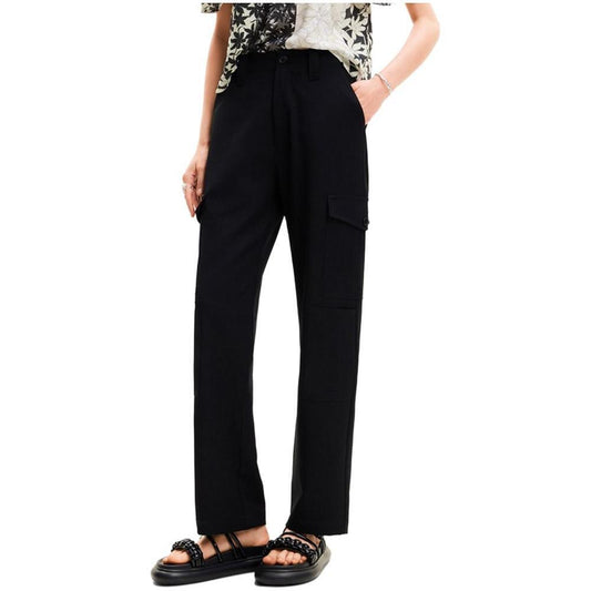 Desigual Black Polyester Cropped Pant