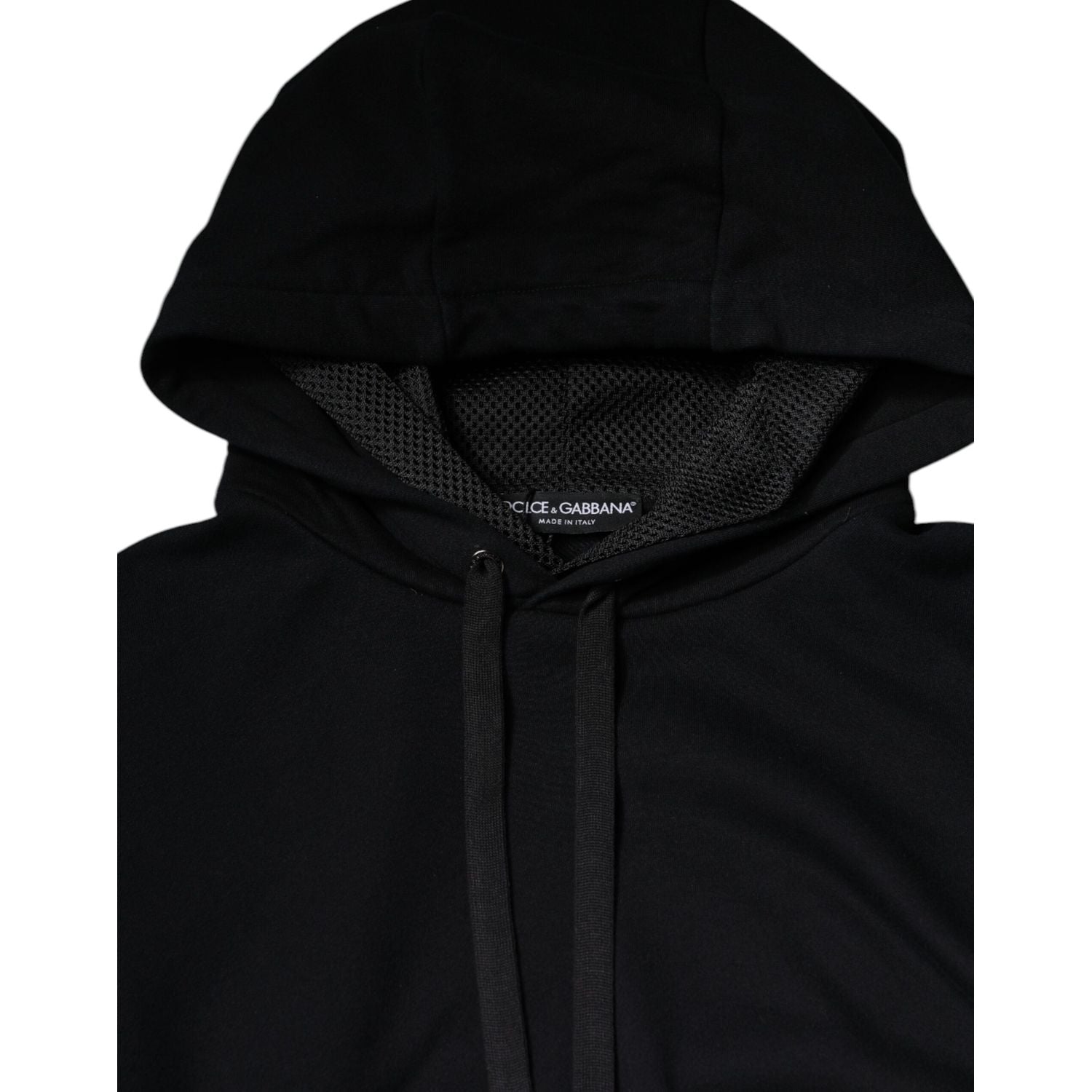 Dolce & Gabbana Black Hooded Pullover Men Sweatshirt Sweater