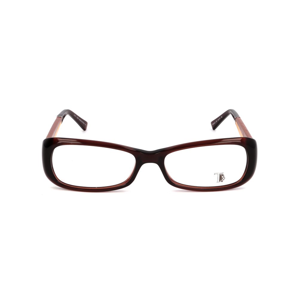 Front view of Tod's Brown Acetate Frames with 53/16/135mm measurements, showcasing elegant design for women.