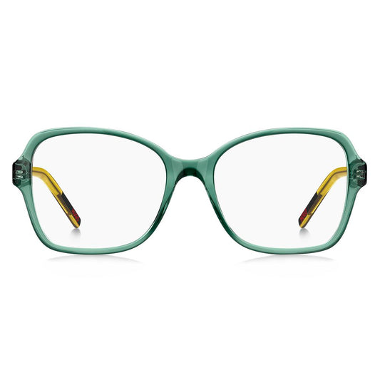 Hugo Boss Green Acetate Frames for Women, model HG1267GP7F317, featuring a stylish design with 53/17/140 mm measurements.