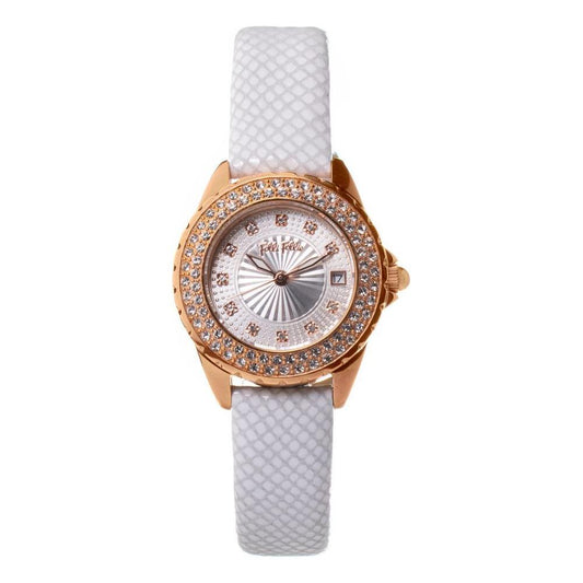 Folli Follie White Leather Watch FFWF1B006STAC