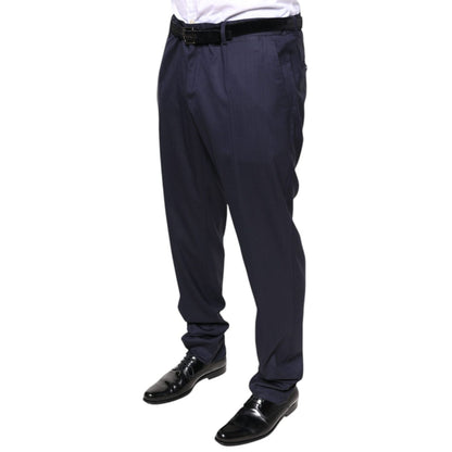 Dolce & Gabbana Blue Wool Skinny Formal Dress Pants