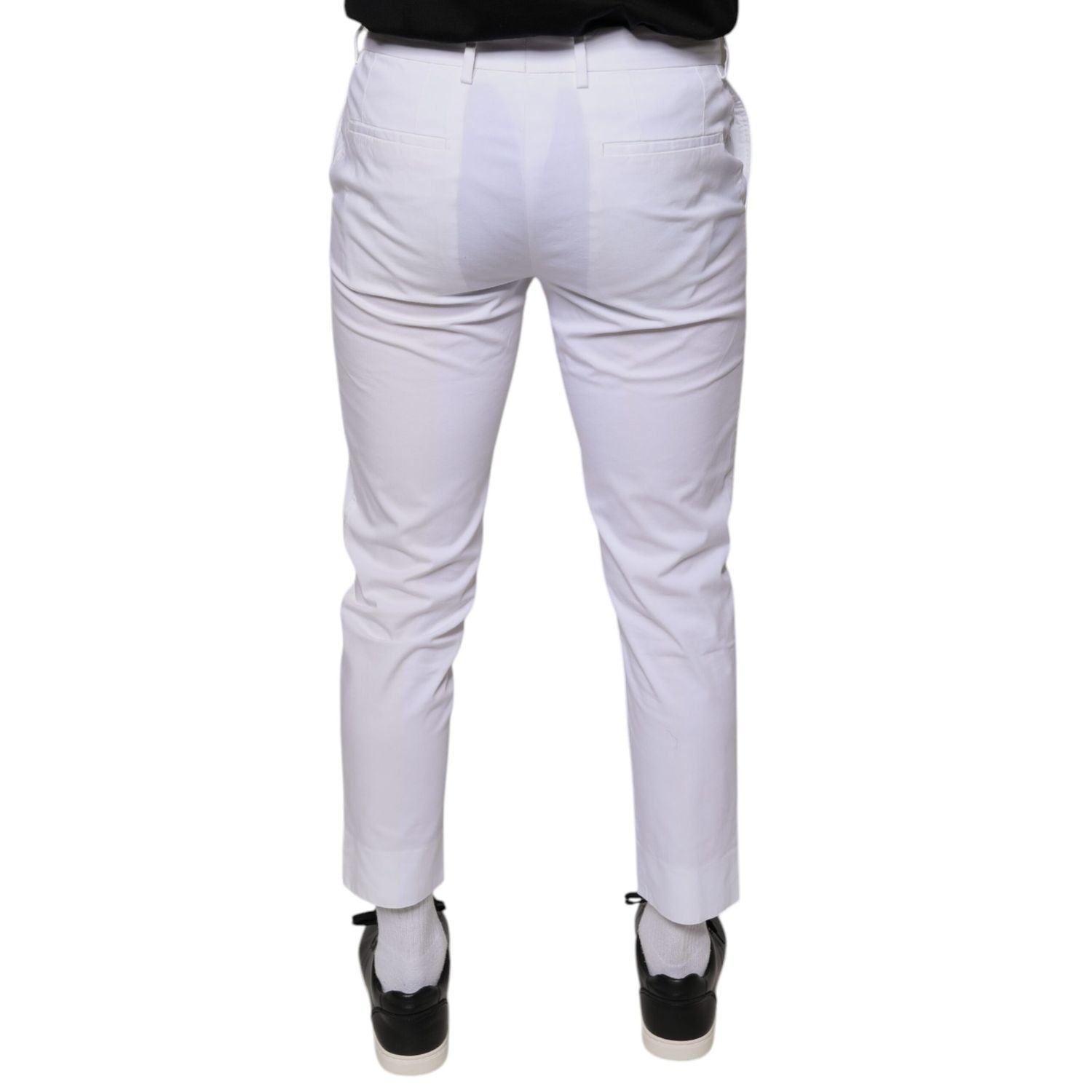 Dolce & Gabbana White Cotton Skinny Dress Pants