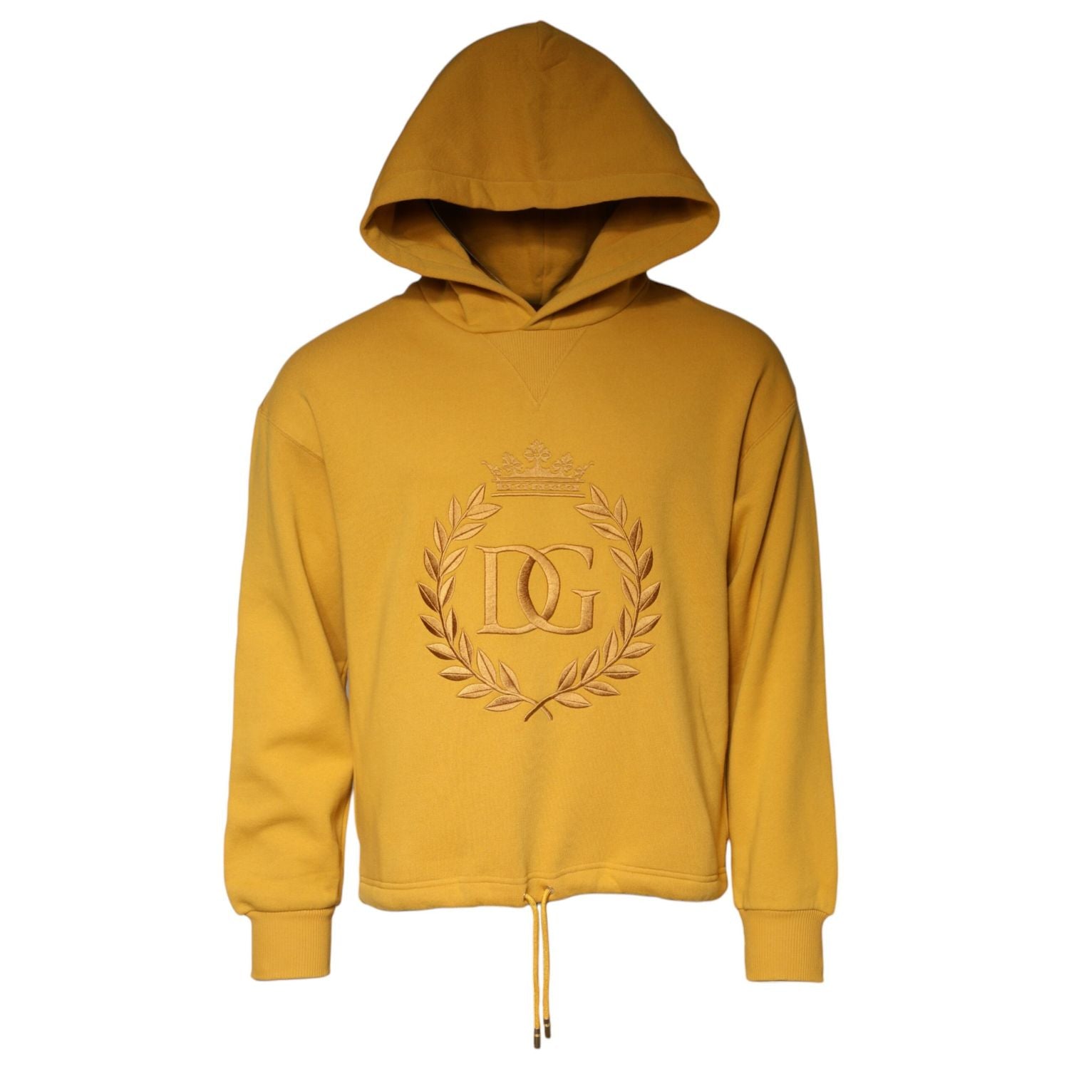 Dolce & Gabbana Mustard DG Hooded Men Sweatshirt Sweater