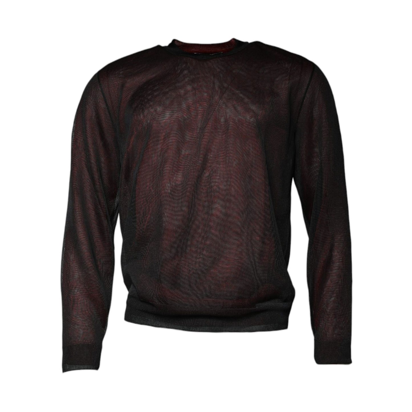 Dolce & Gabbana Maroon Polyester Crew Neck Pullover Sweater Dolce & Gabbana