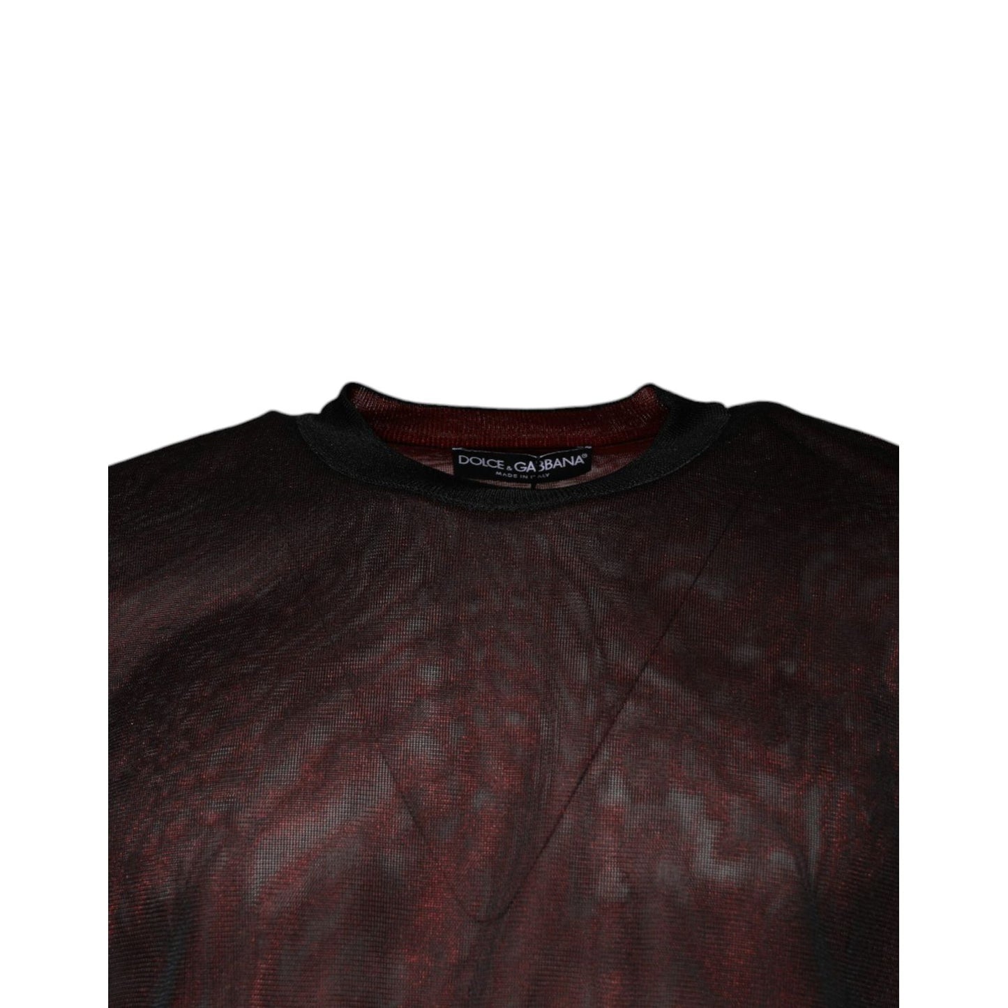Dolce & Gabbana Maroon Polyester Crew Neck Pullover Sweater Dolce & Gabbana