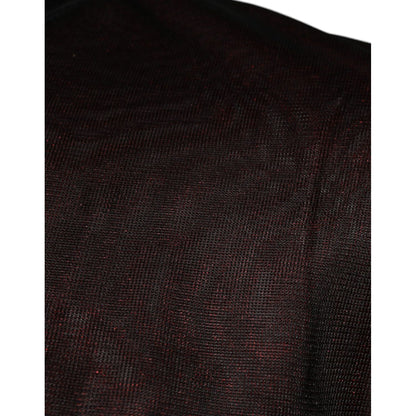 Dolce & Gabbana Maroon Polyester Crew Neck Pullover Sweater Dolce & Gabbana