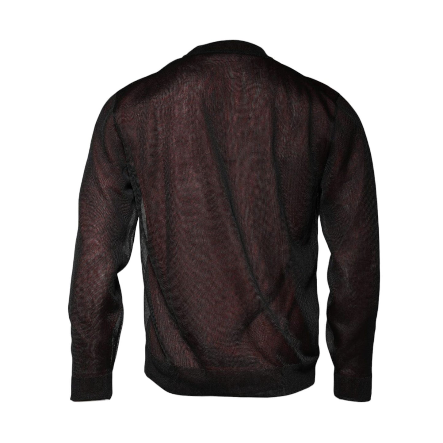 Dolce & Gabbana Maroon Polyester Crew Neck Pullover Sweater Dolce & Gabbana