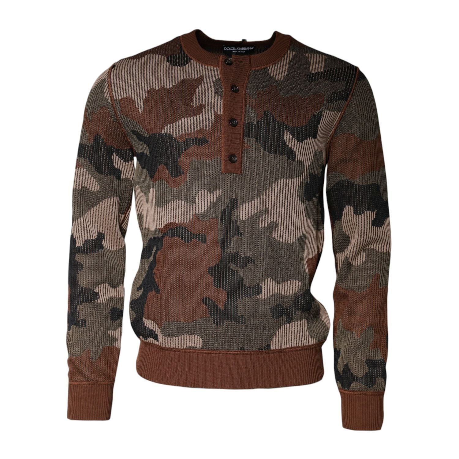 Dolce & Gabbana Multicolor Camouflage Men Pullover Sweater