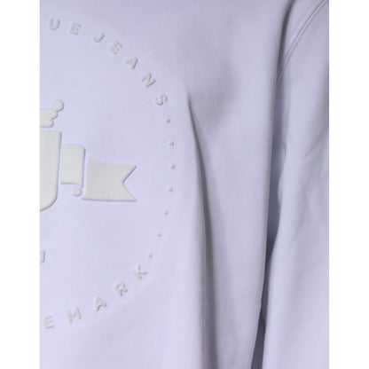 Replay White Embossed Logo Crew Neck Men Sweatshirt Sweater Replay