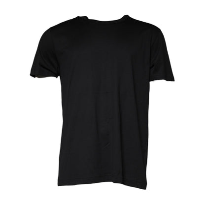 Dolce & Gabbana Black Cotton Shorts Sleeves Crewneck T-shirt
