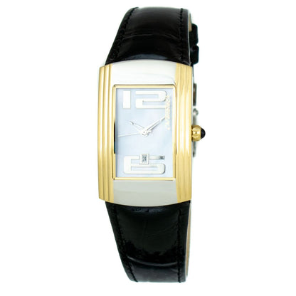 Chronotech Black Leather Dress Watch