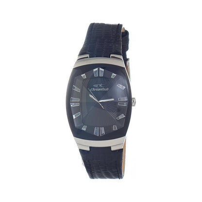 Chronotech Black Leather Watch