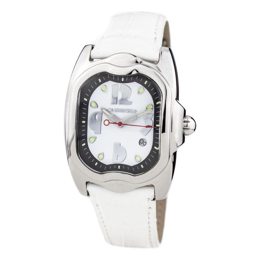 Chronotech White Leather Watch CHCT7274M07AC