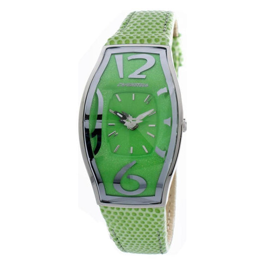 Chronotech Green Leather Watch