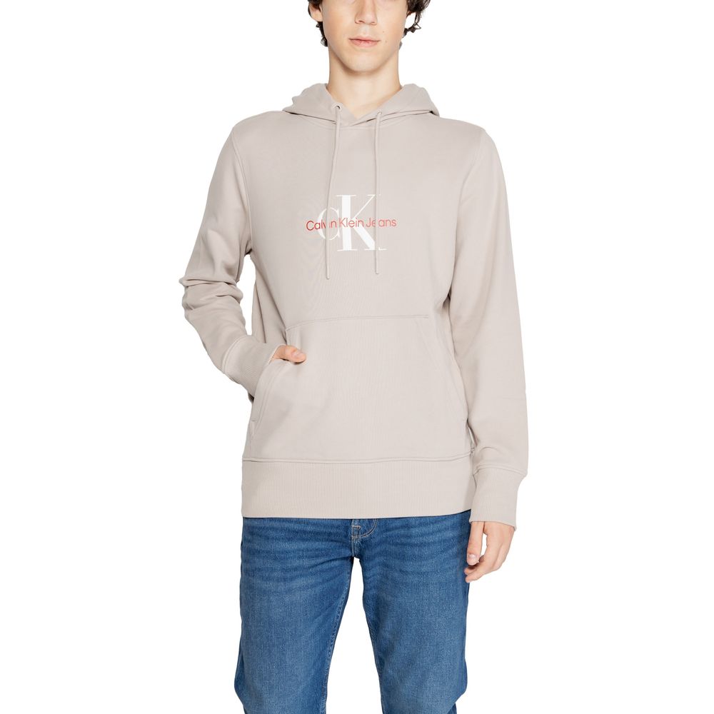 Calvin Klein Jeans Beige Recycled Cotton Hoodie