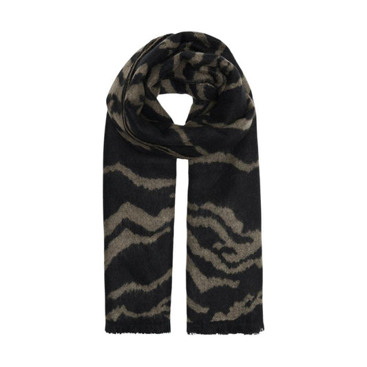 Only Beige Acrylic Scarf Only Black