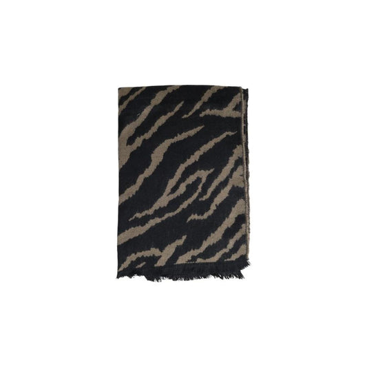 Only Beige Acrylic Scarf Only Black