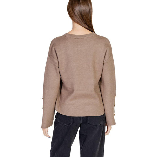 Vila Clothes Gray Viscose Tops & T-Shirt Vila Clothes Rosy Brown