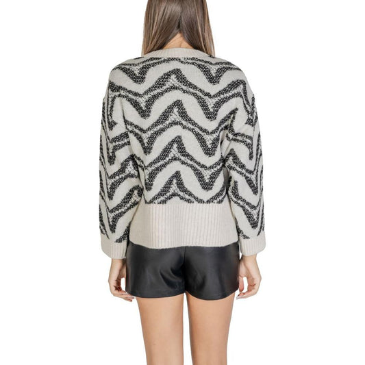 Only White Acrylic Sweater Only Gray
