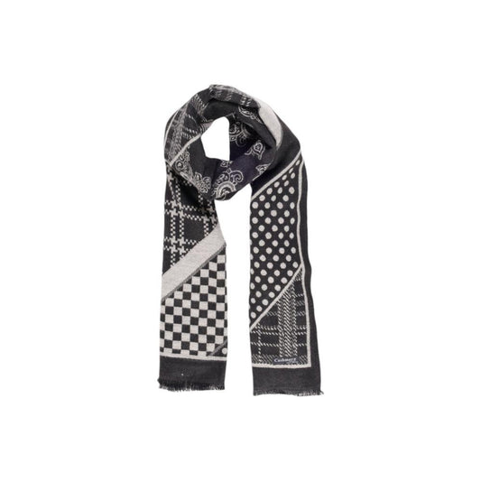 Sandro Ferrone Black Viscose Scarf Sandro Ferrone Dark Slate Gray