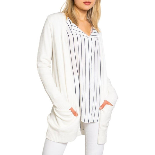 Vila Clothes White Viscose Cardigan Vila Clothes White Smoke