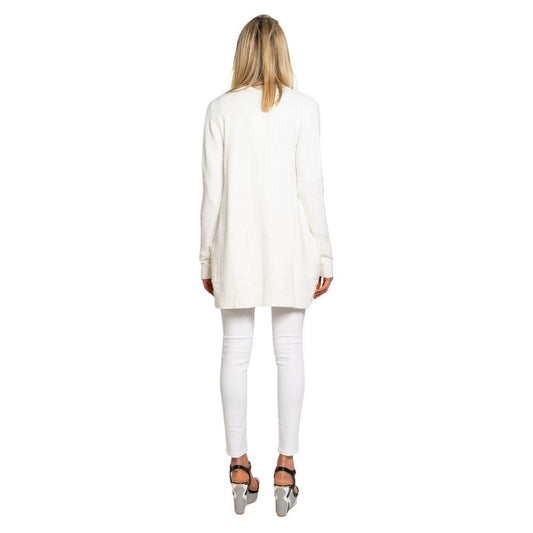 Vila Clothes White Viscose Cardigan Vila Clothes Beige