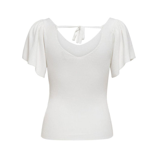 Only White Polyamide Tops & T-Shirt Only Light Gray