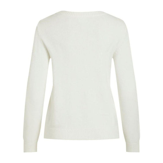 Vila Clothes White Viscose Sweater Vila Clothes Beige