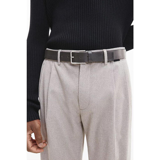 Calvin Klein Black Leather Belt Calvin Klein Gray