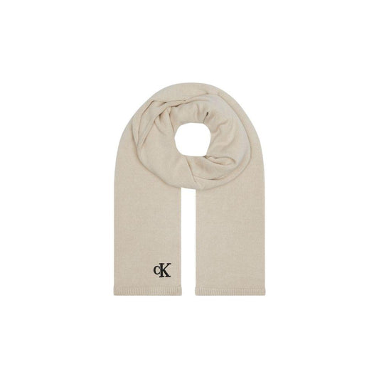 Calvin Klein Beige Cotton Scarf Calvin Klein Gray