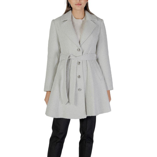 Guess Gray Polyester Jackets & Coat Guess Gray