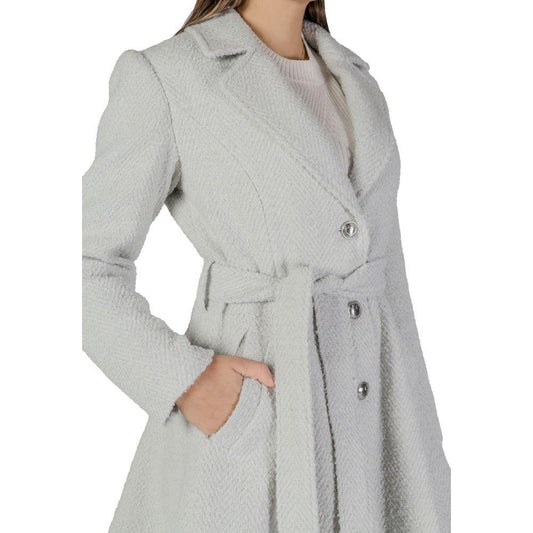 Guess Gray Polyester Jackets & Coat Guess Gray
